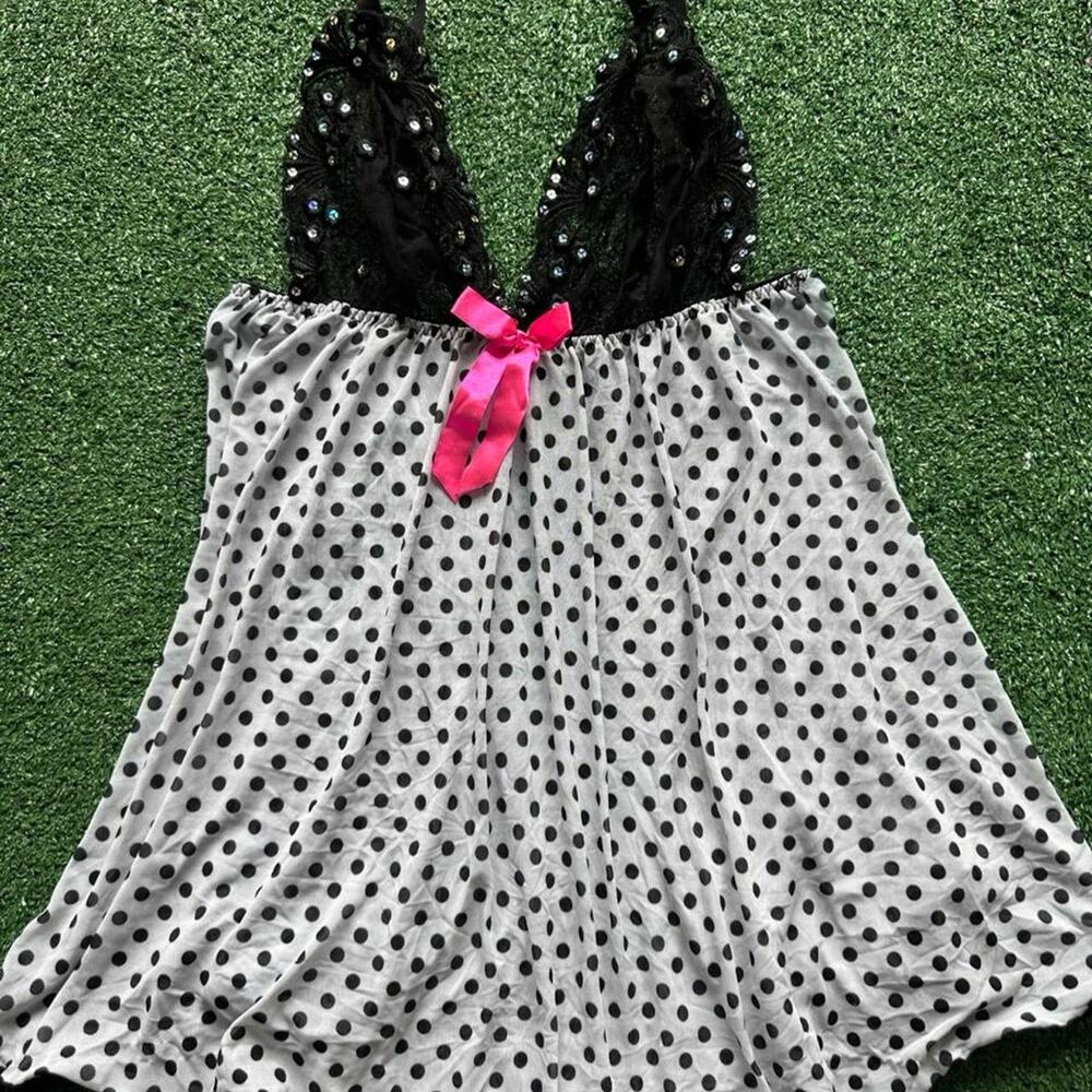 y2k polka dot mesh cami